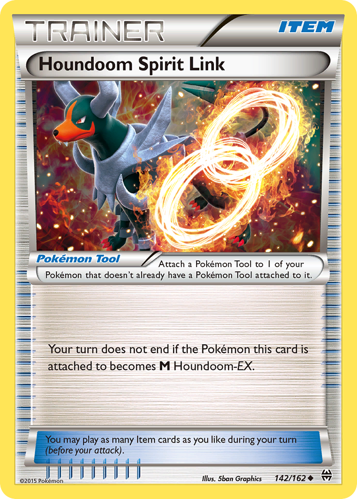 Houndoom Spirit Link 142/162 English Pokémon card from BREAKthrough (2015)