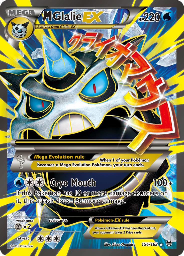 M Glalie-EX 156/162 English Pokémon card from BREAKthrough (2015)