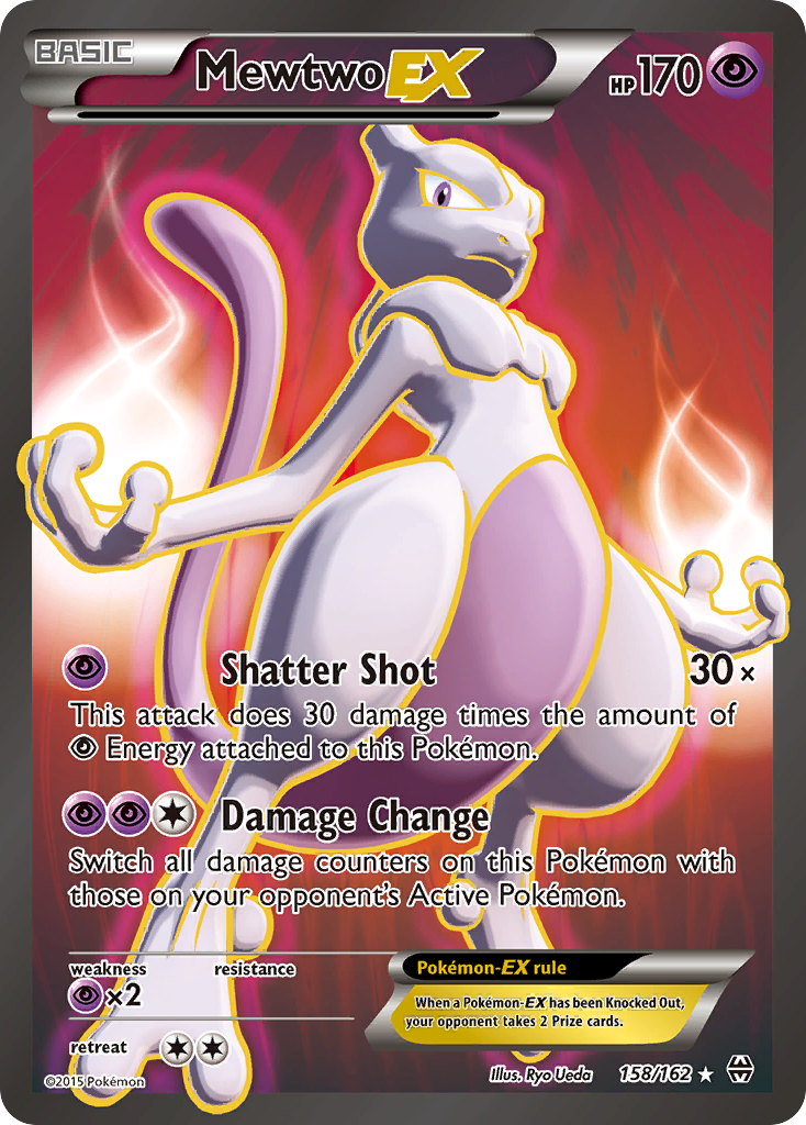 Mewtwo-EX 158/162 English Pokémon card from BREAKthrough (2015)