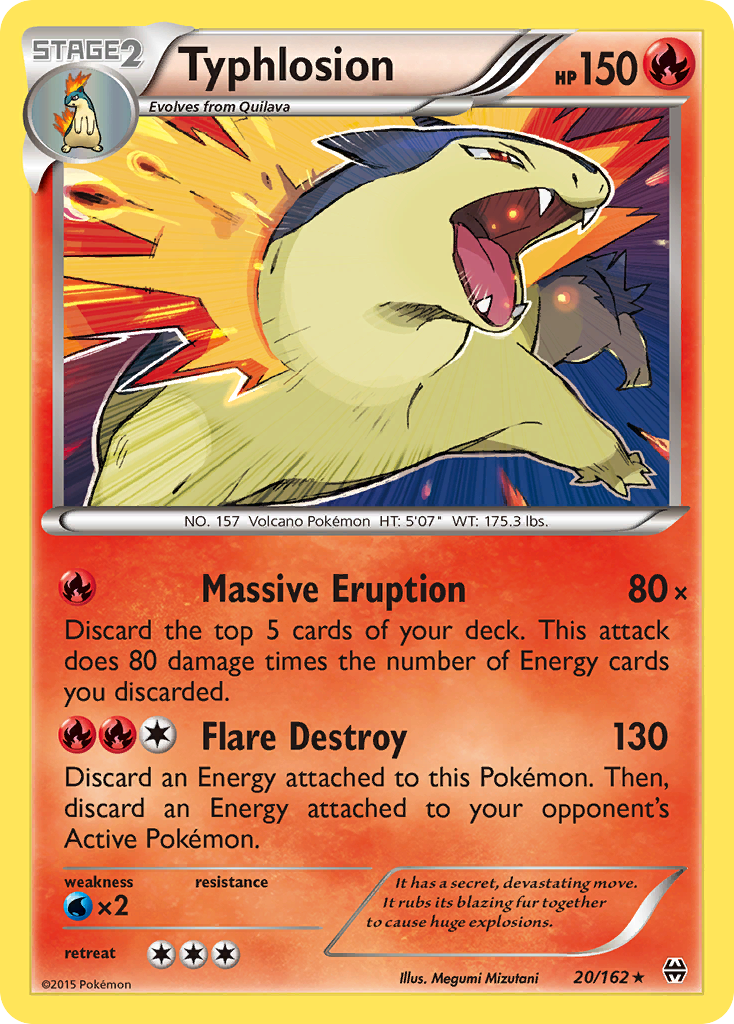 Typhlosion 20/162 English Pokémon card from BREAKthrough (2015)