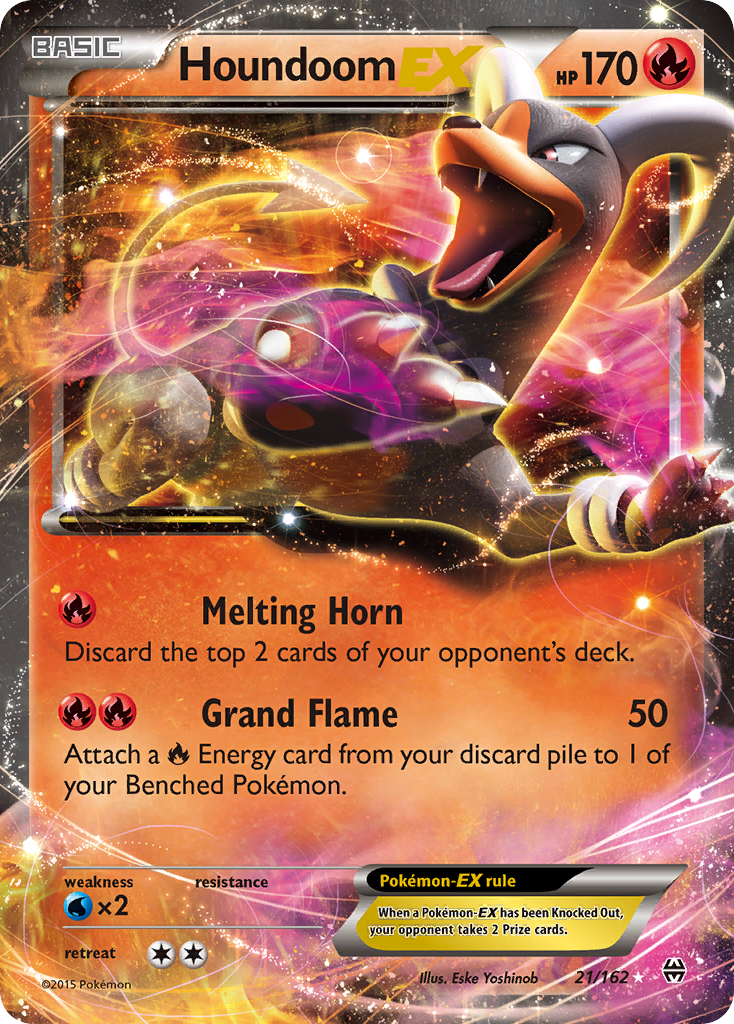 Houndoom-EX 21/162 English Pokémon card from BREAKthrough (2015)