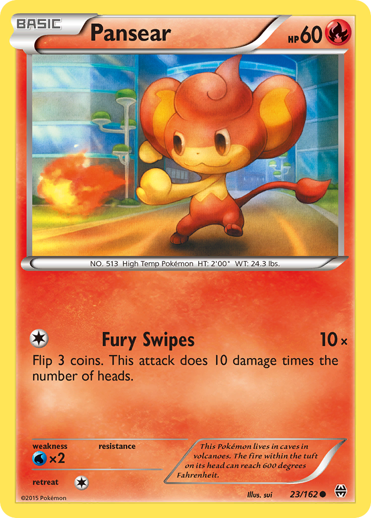 Pansear 23/162 English Pokémon card from BREAKthrough (2015)