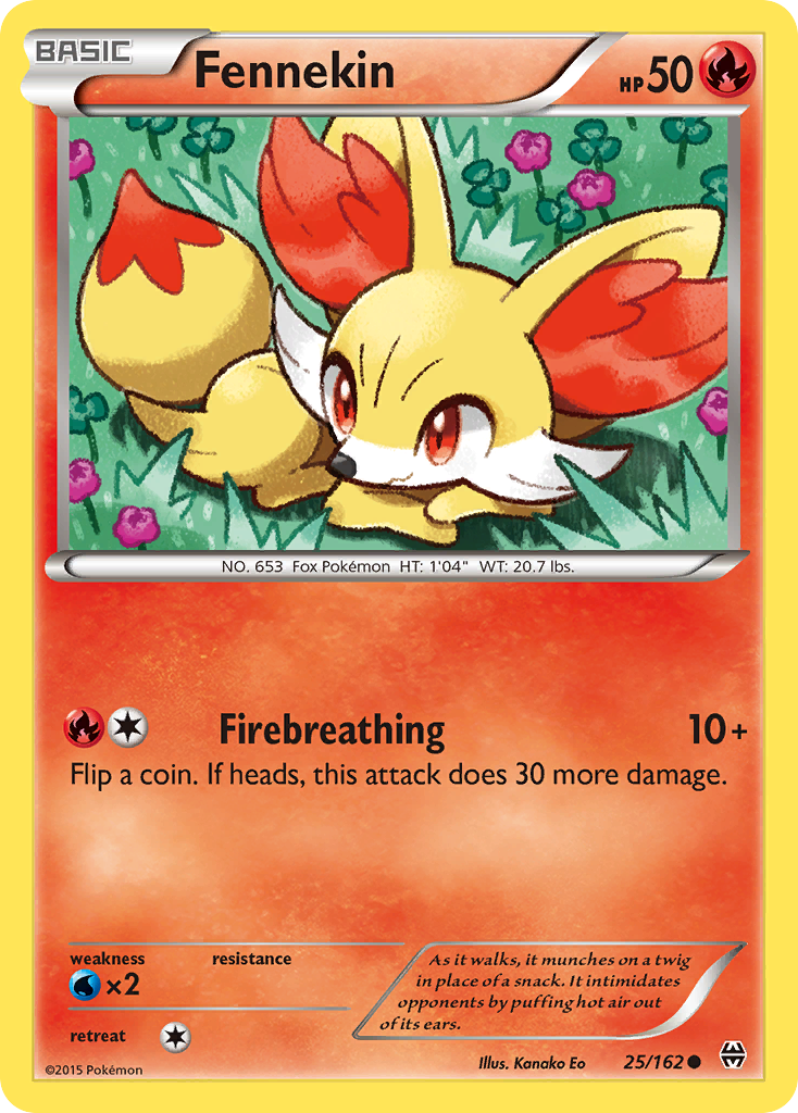 Fennekin 25/162 English Pokémon card from BREAKthrough (2015)