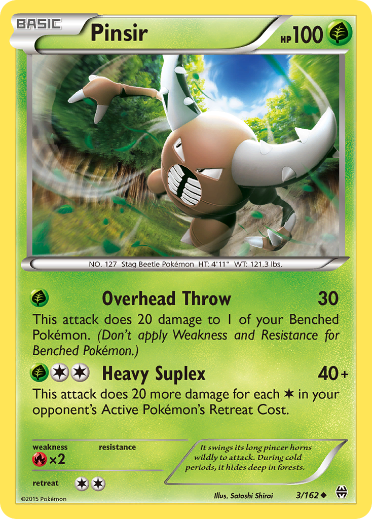Pinsir 3/162 English Pokémon card from BREAKthrough (2015)
