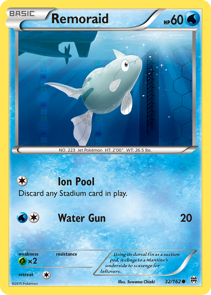 Remoraid 32/162 English Pokémon card from BREAKthrough (2015)