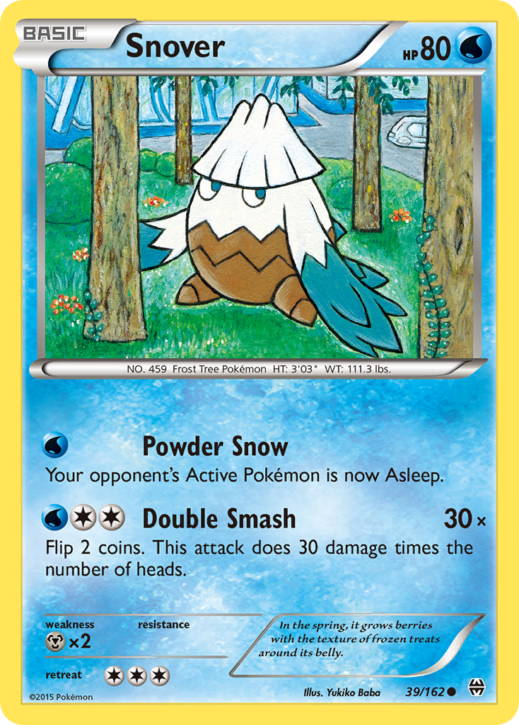 Snover 39/162 English Pokémon card from BREAKthrough (2015)