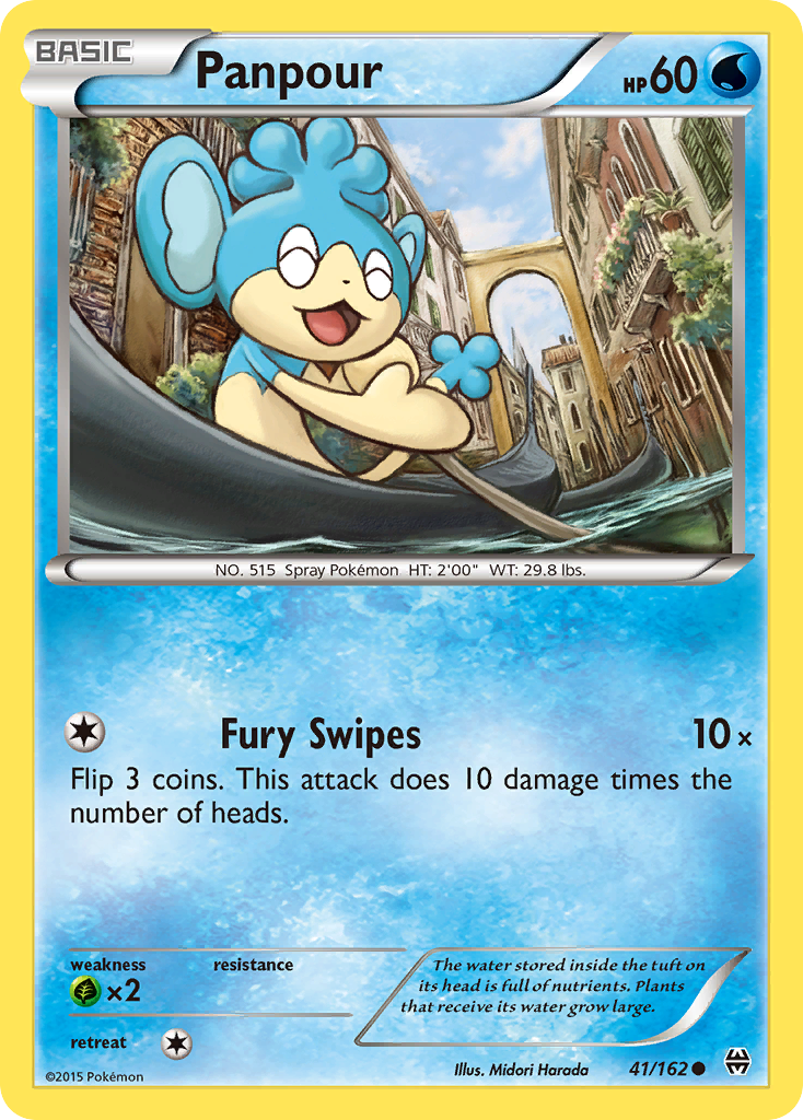 Panpour 41/162 English Pokémon card from BREAKthrough (2015)