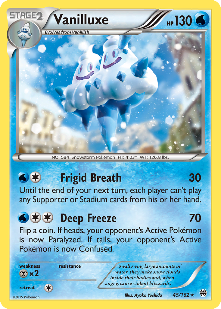 Vanilluxe 45/162 English Pokémon card from BREAKthrough (2015)