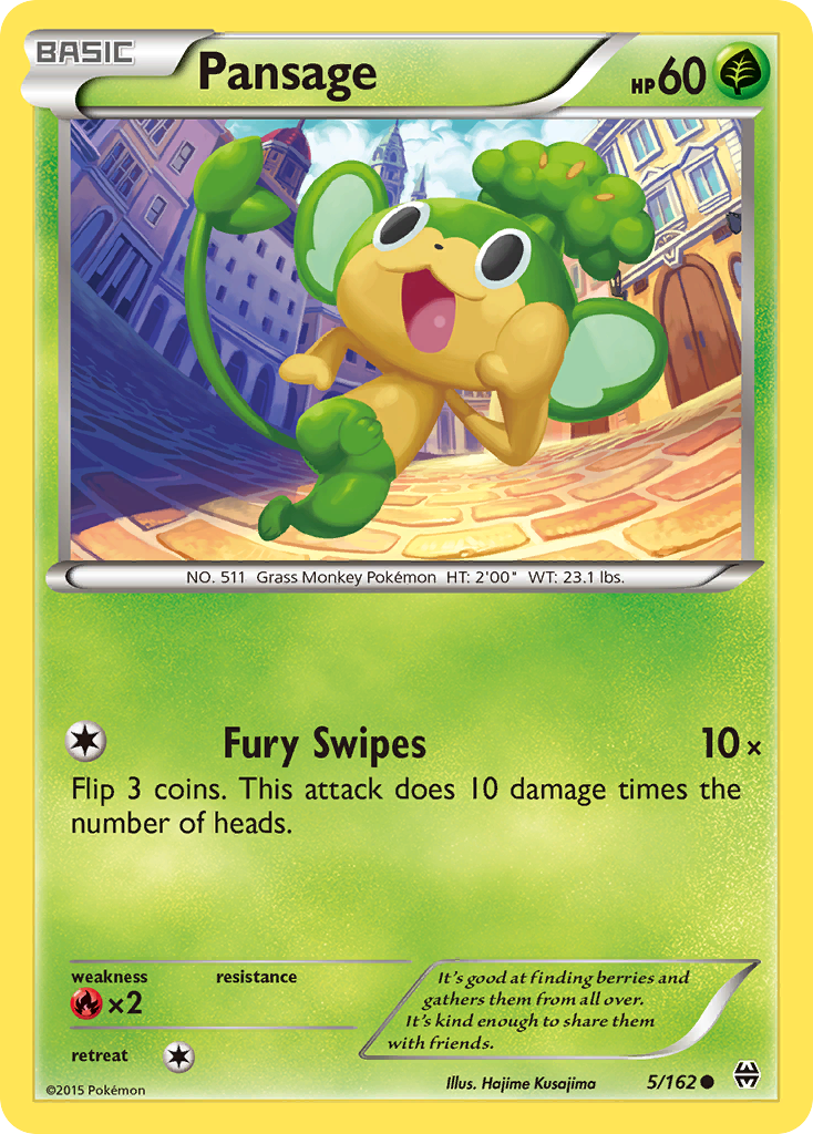 Pansage 5/162 English Pokémon card from BREAKthrough (2015)