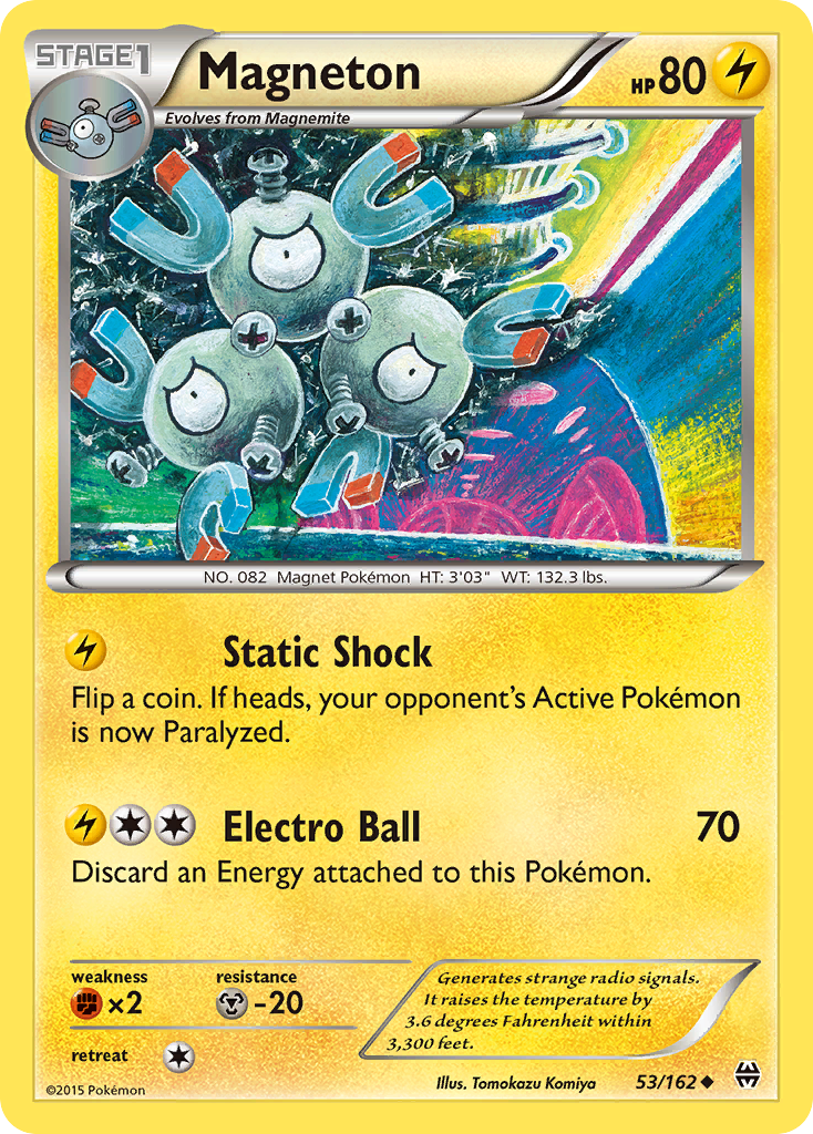 Magneton 53/162 English Pokémon card from BREAKthrough (2015)
