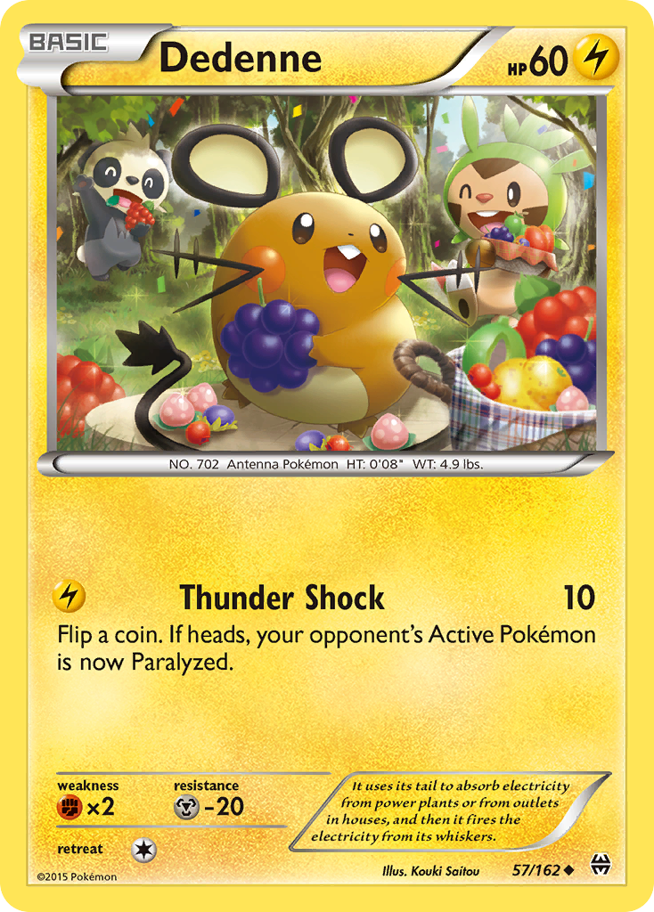 Dedenne 57/162 English Pokémon card from BREAKthrough (2015)