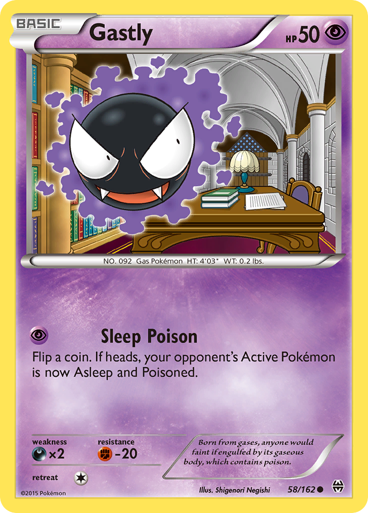 Gastly 58/162 English Pokémon card from BREAKthrough (2015)