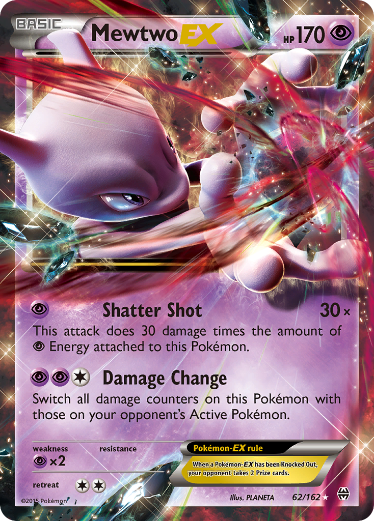 Mewtwo-EX 62/162 English Pokémon card from BREAKthrough (2015)