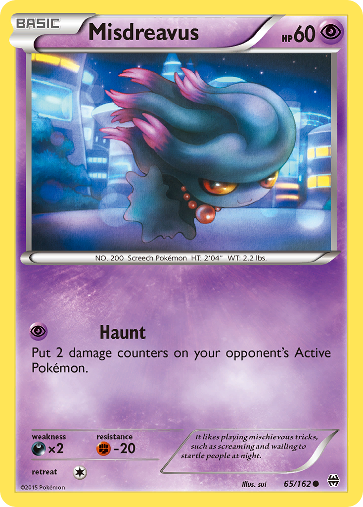 Misdreavus 65/162 English Pokémon card from BREAKthrough (2015)
