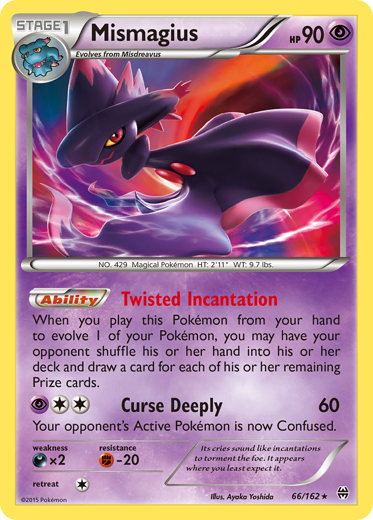 Mismagius 66/162 English Pokémon card from BREAKthrough (2015)