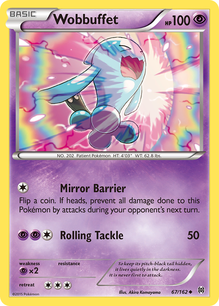 Wobbuffet 67/162 English Pokémon card from BREAKthrough (2015)