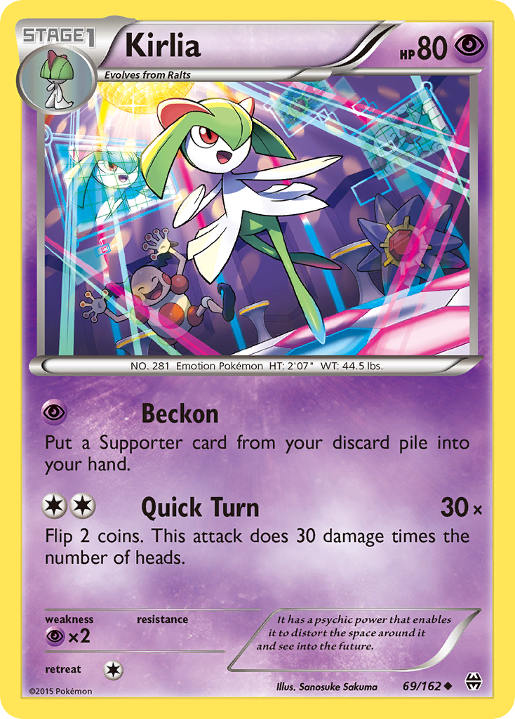 Kirlia 69/162 English Pokémon card from BREAKthrough (2015)