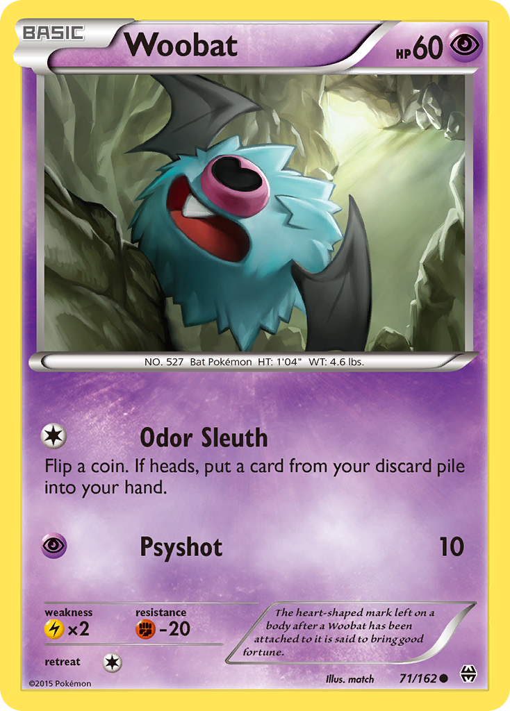 Woobat 71/162 English Pokémon card from BREAKthrough (2015)