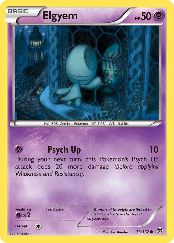 Elgyem 73/162 English Pokémon card from BREAKthrough (2015)