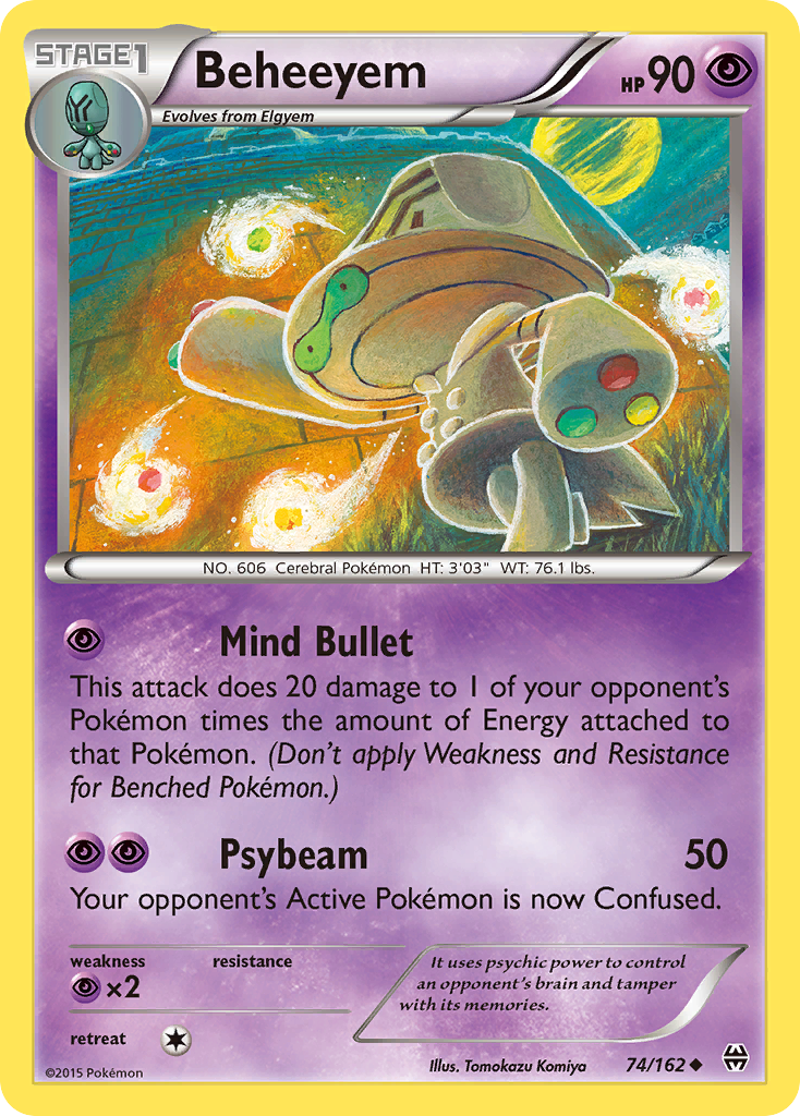Beheeyem 74/162 English Pokémon card from BREAKthrough (2015)