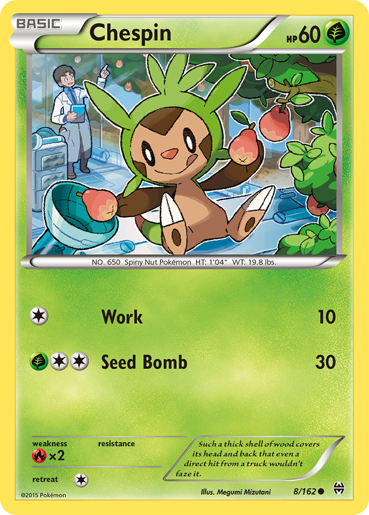 Chespin 8/162 English Pokémon card from BREAKthrough (2015)