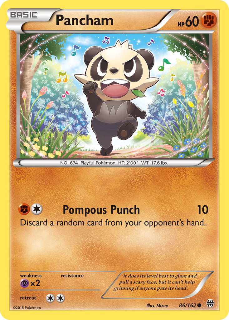 Pancham 86/162 English Pokémon card from BREAKthrough (2015)
