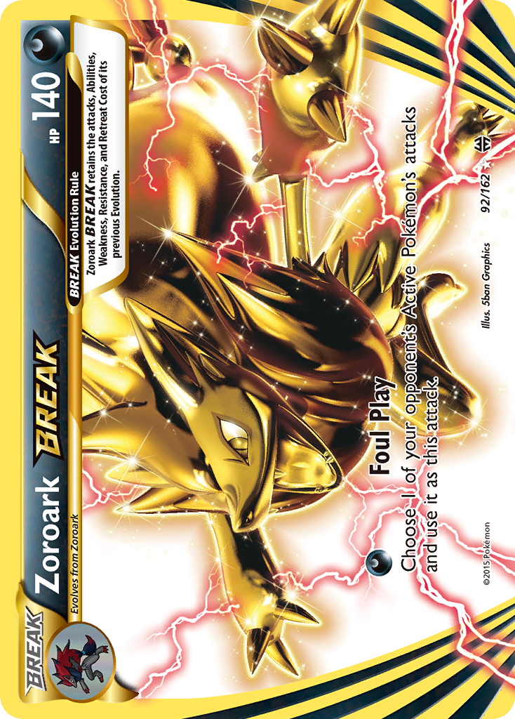 Zoroark BREAK 92/162 English Pokémon card from BREAKthrough (2015)