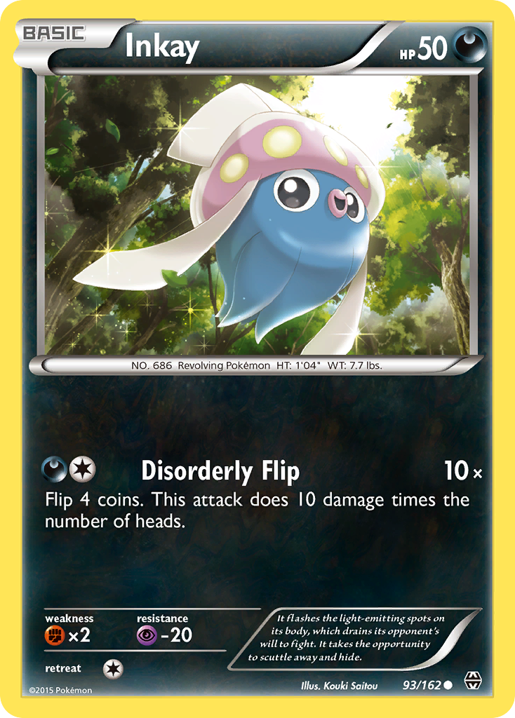 Inkay 93/162 English Pokémon card from BREAKthrough (2015)