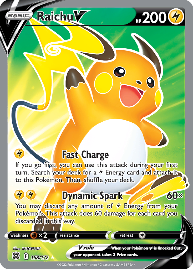 Raichu V 158/172 — English Pokémon Brilliant Stars (2022)