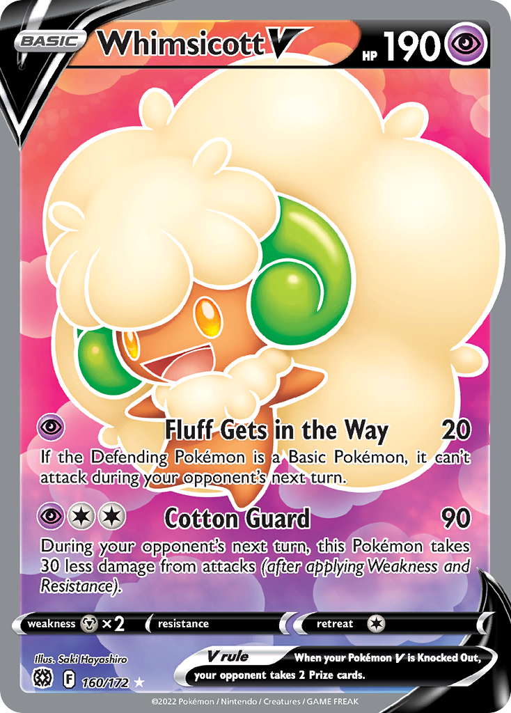 Whimsicott V 160/172 — English Pokémon Brilliant Stars (2022)