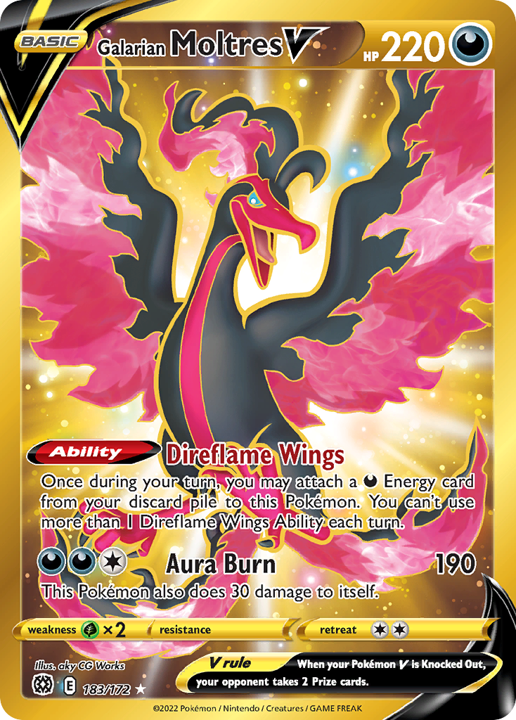 Galarian Moltres V 183/172 — English Pokémon Brilliant Stars (2022)