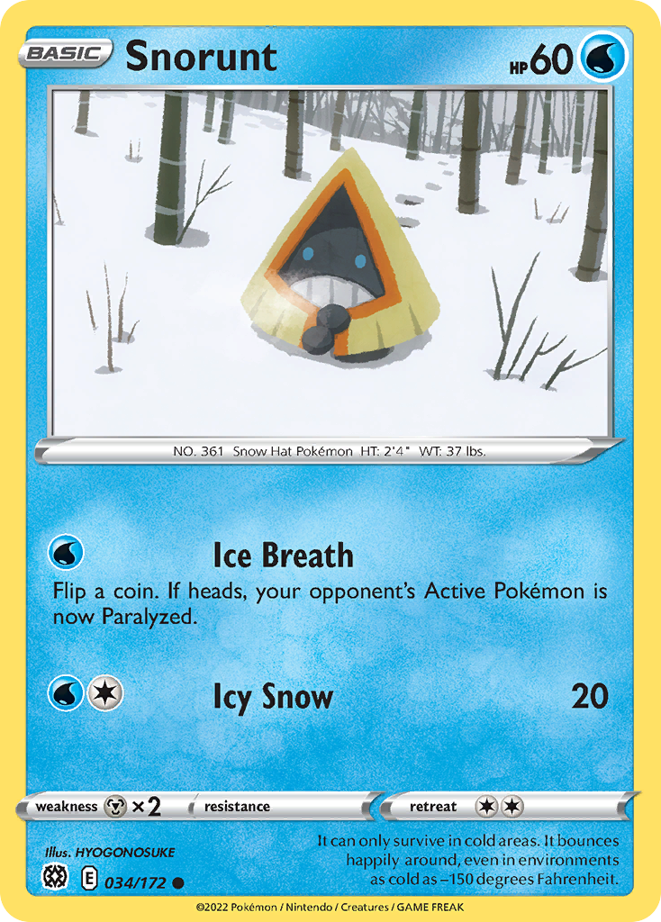 Snorunt 34/172 — English Pokémon Brilliant Stars (2022)