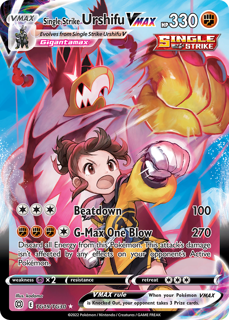 Single Strike Urshifu VMAX TG19/TG30 — English Pokémon Brilliant Stars Trainer Gallery (2022)
