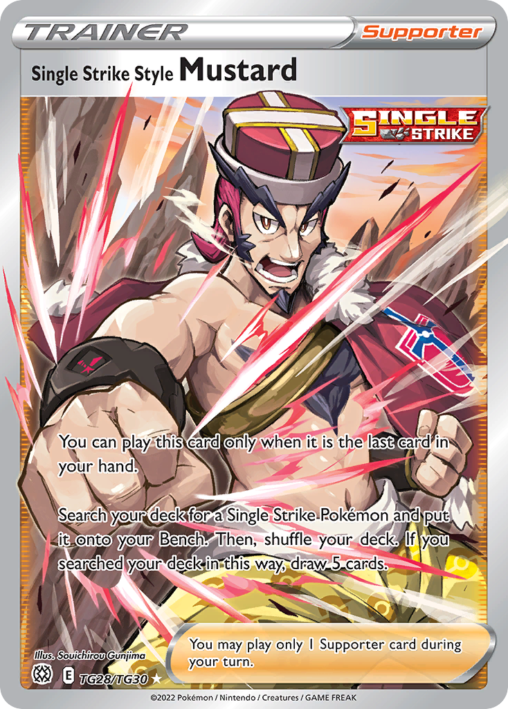 Single Strike Style Mustard TG28/TG30 — English Pokémon Brilliant Stars Trainer Gallery (2022)