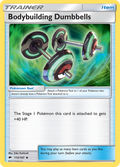 Bodybuilding Dumbbells 113/147 English Pokémon card from Burning Shadows (2017)