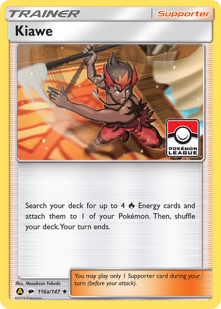 Kiawe 116a/147 English Pokémon card from Burning Shadows (2017) — alternate artwork