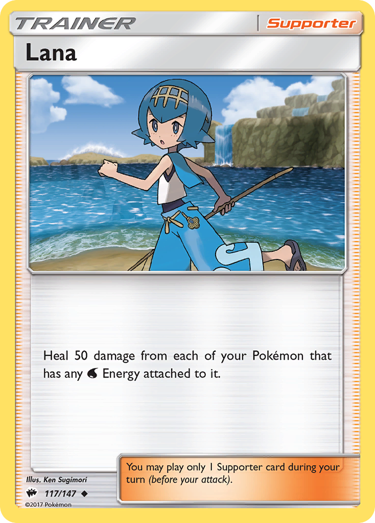 Lana 117/147 English Pokémon card from Burning Shadows (2017)