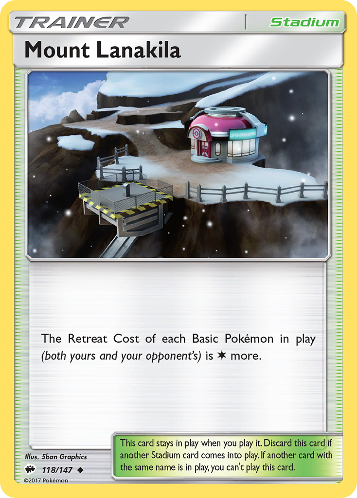 Mount Lanakila 118/147 English Pokémon card from Burning Shadows (2017)