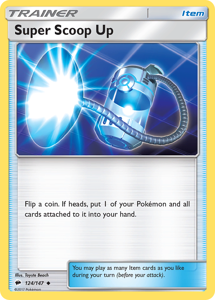 Super Scoop Up 124/147 English Pokémon card from Burning Shadows (2017)