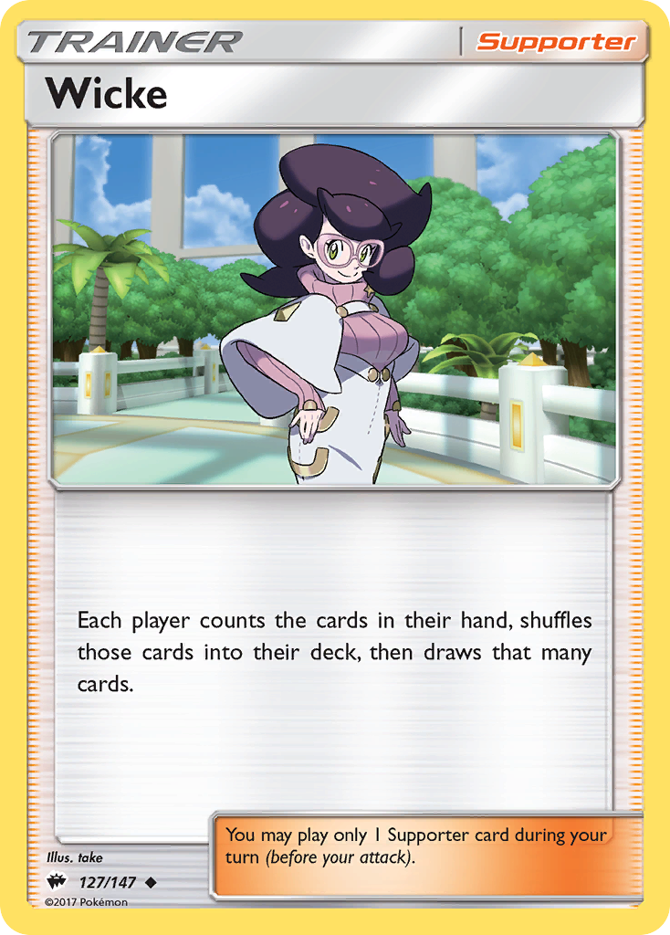 Wicke 127/147 English Pokémon card from Burning Shadows (2017)