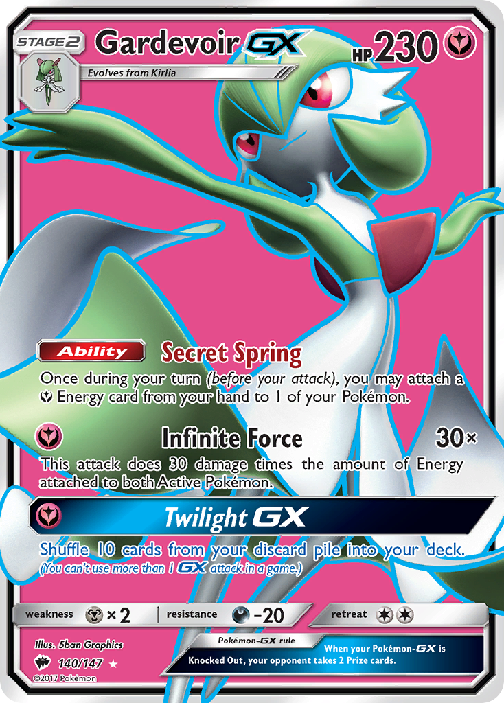 Gardevoir-GX 140/147 English Pokémon card from Burning Shadows (2017)