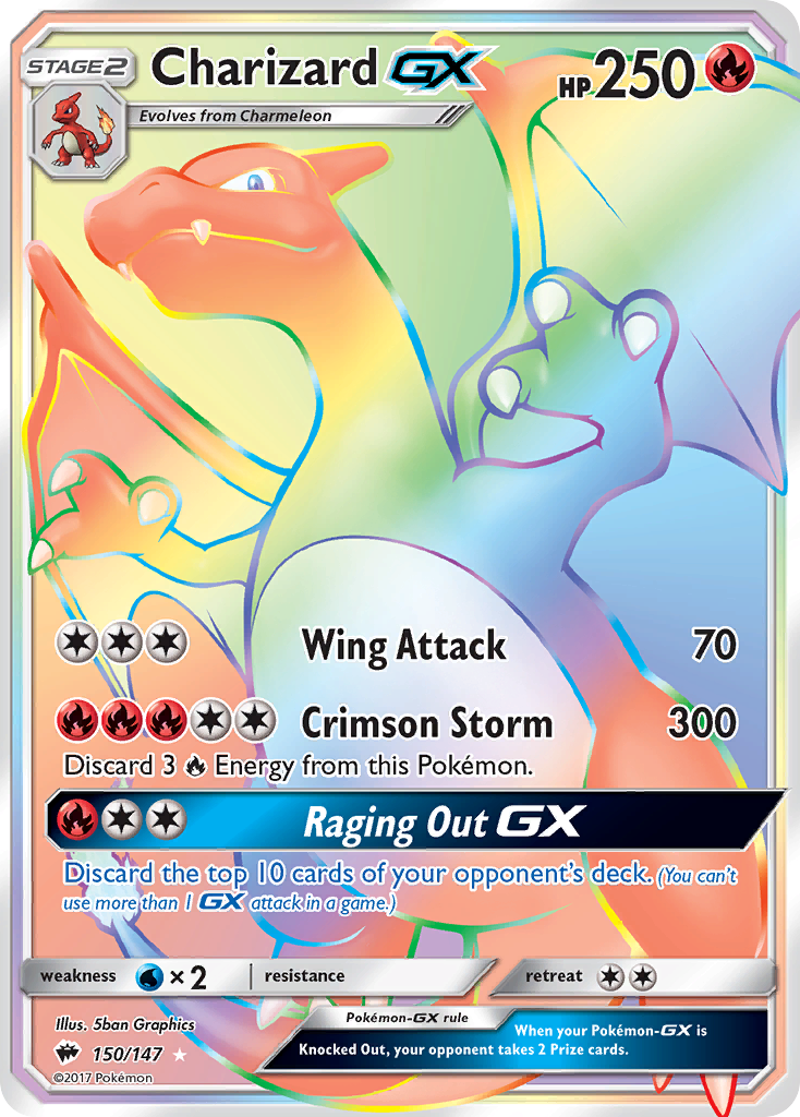 Charizard-GX 150/147 English Pokémon card from Burning Shadows (2017)