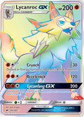 Lycanroc-GX 155/147 English Pokémon card from Burning Shadows (2017)