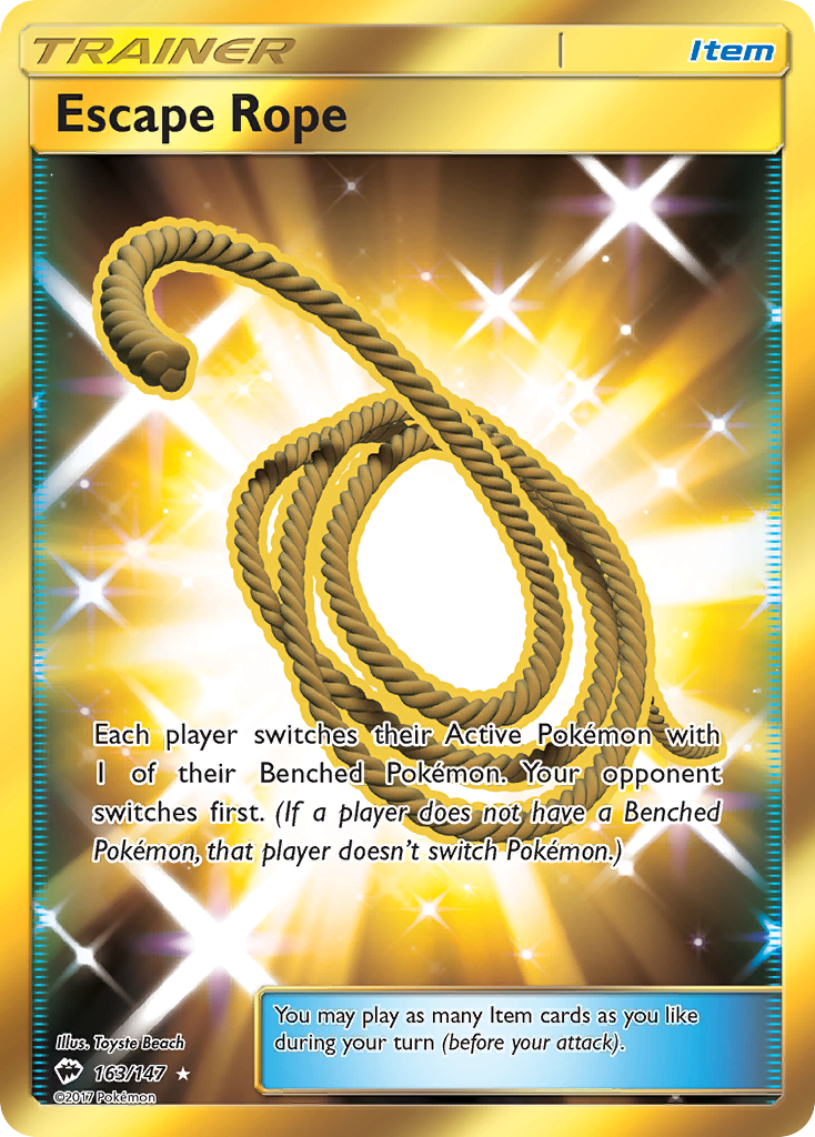 Escape Rope 163/147 English Pokémon card from Burning Shadows (2017)