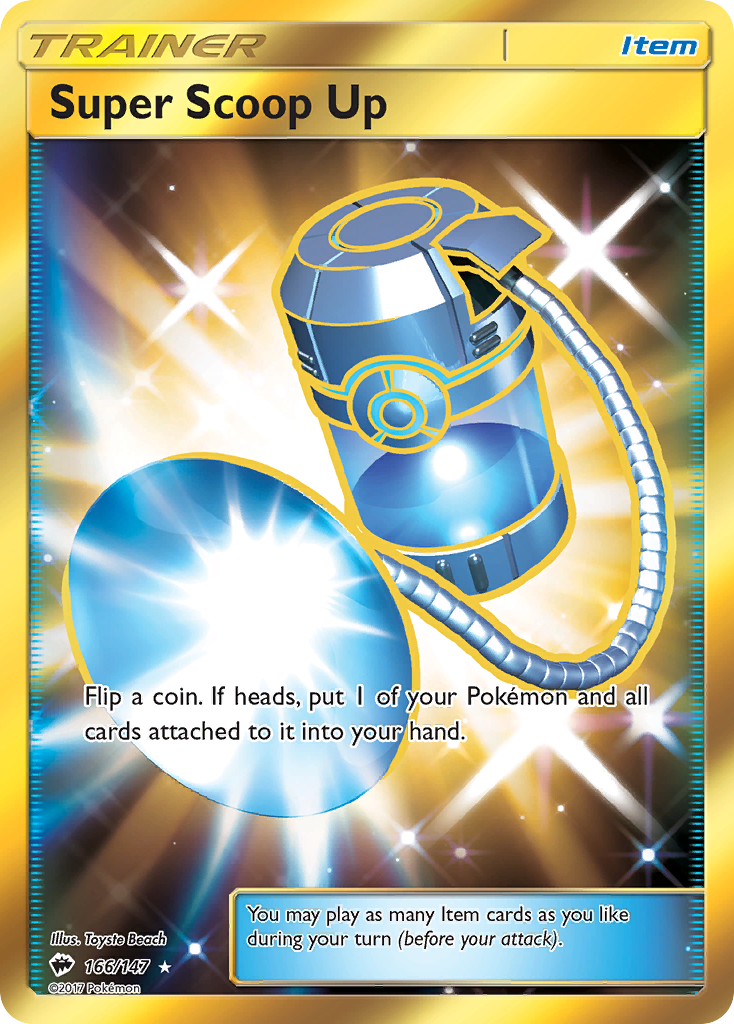 Super Scoop Up 166/147 English Pokémon card from Burning Shadows (2017)