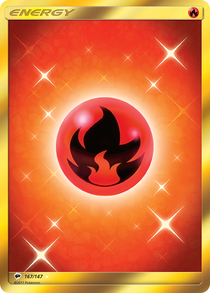 Fire Energy 167/147 English Pokémon card from Burning Shadows (2017)