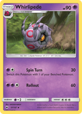 Whirlipede 57/147 English Pokémon card from Burning Shadows (2017)