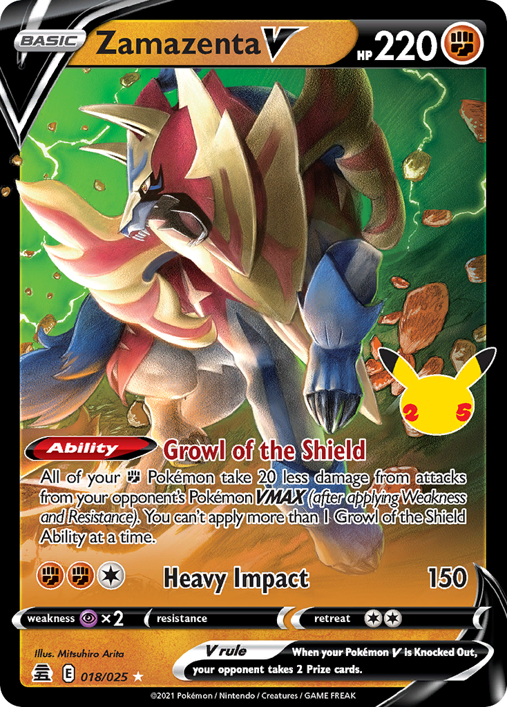 Zamazenta V 18/25 — English Pokémon Celebrations (2021)