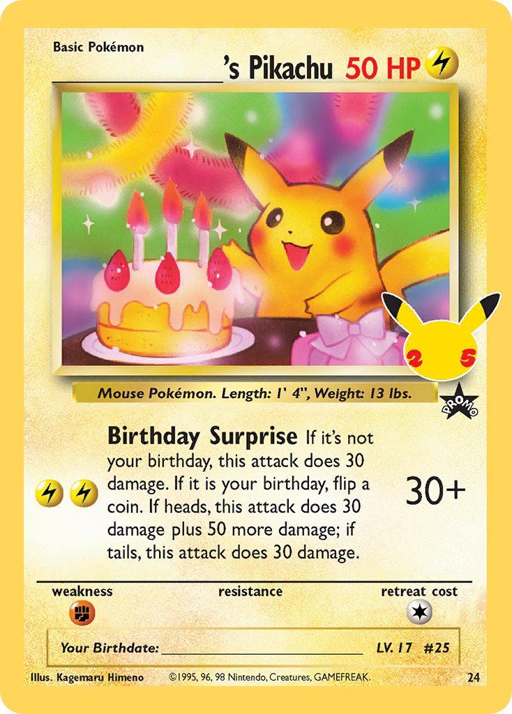 _____'s Pikachu 24 — English Pokémon Celebrations Classic Collection (2021)
