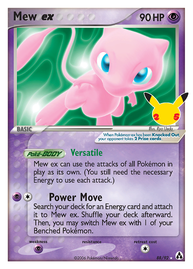 Mew ex 88/92 — English Pokémon Celebrations Classic Collection (2021)